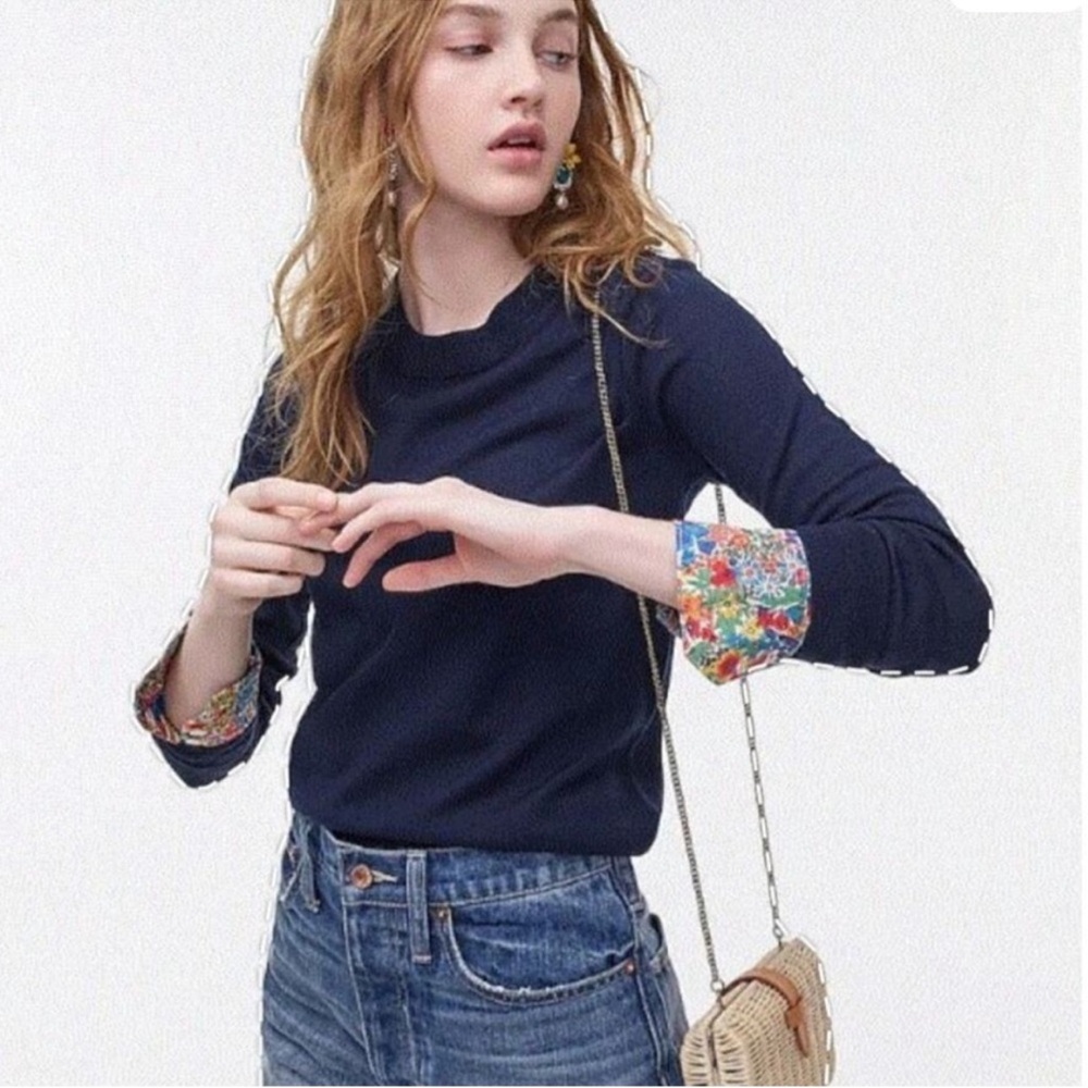 J. Crew Tippi Sweater Liberty Margaret Annie Floral Cuffs, S
